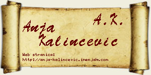Anja Kalinčević vizit kartica